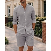 cheap Tracksuits-Men's Tracksuit Jogging Suit Workout Suits Drawstring 2 Piece Solid Colored Athletic Clothing Set Summer Spring Dark Grey Black Gym Workout Jogging Running Moisture Wicking Breathable Long Sleeve