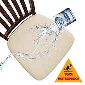 economico Copertura per sedia-Fodere impermeabili ed elasticizzate per cuscini di divano e poltrona, in tessuto jacquard di pile di mais, con cinghie elastiche, antiscivolo, confezione da 2, 4 o 6 pezzi.
