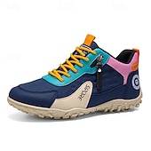 tanie Casualowe sneakersy-Męskie buty sportowe w blokach kolorów z akcentami ze sztucznej skóry, modny sportowy wygląd, idealne do uprawiania sportów na świeżym powietrzu, na co dzień i w podróż