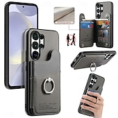 billiga 2026 Samsung Galaxy S26 Serien-telefon fodral Till Samsung Galaxy S26 S26 Plus S26 Ultra Skal med stativ Ringhållare Ringspänne Kontor / företag TPU PU läder