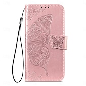 cheap 2026 Samsung Galaxy S26 Series-Phone Case For Samsung Galaxy S26 S26 Plus S26 Ultra Wallet Case Flip Cover with Wrist Strap Kickstand Butterfly Retro TPU PU Leather