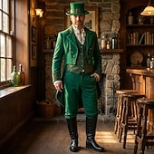  Renaissance Steampunk Coat Pants Hat Long Sleeves Prince Elf Nobleman Fancy Dress Men's Royal Steampunk Event / Party Masquerade Adults' Coat Vest Pants