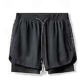 voordelige Hardloop Shorts-Voor heren Hardloopshorts Atletische shorts Sportbroek Trekkoord Zak 2 in 1 Met compressievoering Short / Broekje Casual Dagelijks Buiten Zomer Lente Sneldrogend Lichtgewicht Vochtregelerend
