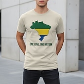Недорогие Soccer T-shirts-World Soccer Match 2026 Outfits Graphic Tee Football Brazil Inspired Patriotic T-shirt Sleeve for Unisex Adults' 3D Print  for Party Sports Outdoor