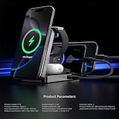 economico Caricabatterie wireless-caricabatterie wireless per iPhone 17 16 15 14 13 12 11 x 8, stazione di ricarica 5 in 1 per Apple Watch 10/9/8/7/6/5/4/3/2/SE/Ultra/Ultra