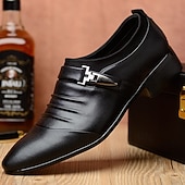 economico Mocassini-mocassini formali da uomo in similpelle con fibbia – design elegante e sofisticato, ideali per riunioni di lavoro, eventi formali e occasioni speciali