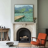 olcso Tájképek-Hang festett olajfestmény Kézzel festett Négyzet Absztrakt Tájkép Modern Impresszionizmus Anélkül, belső keret