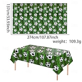 رخيصةأون مباراة كرة القدم العالمية 2026-طقم من 3 مفارش طاولة لكرة القدم، مناسبة لمباريات الصيف العالمية، مقاس 54 × 108 بوصة، غطاء طاولة من البولي إيثيلين المقاوم للماء للاستخدام مرة واحدة، زينة طاولة لحفلات ذات طابع رياضي، مثالية لأعياد