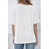  Women's Oversized T Shirt Tee 100% Cotton Solid Color Stylish Classic Casual Short Sleeve Crew Neck Round Neck Regular Tops Daily Going out Black White Navy Blue Dark Green Taupe Summer Spring
