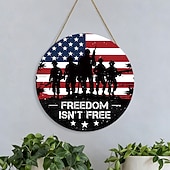 abordables 250e Anniversaire des États-Unis-Plaque de porte américaine commémorative du 250e anniversaire, drapeau national américain patriotique du 4 juillet avec couronne « Nous le peuple », décoration murale en bois pour la fête de