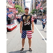  Men's Patriotic Breathable Mesh Slip-On Sneakers – Eagle and Flag Design for Parades, 4th of July, USA Anniversary and National Celebrations