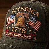 Недорогие Патриотические 250 шляпы-Муж. Шляпа к 250-летию США Бейсболка Шляпа от солнца Шляпа дальнобойщика Белый Темно синий Полиэстер С принтом Мода На каждый день Патриот Повседневные Для улицы Буквы Американский флаг