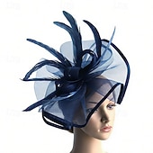 voordelige Fascinators-fascinators Veer Netto Bruiloft Verjaardag Elegant Vintage leuke Style Met Veer Tule Helm Hoofddeksels