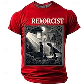 preiswerte Camisetas divertidas para hombres-Men's T. REXORCIST Funny Movie Parody T-Rex Dinosaur Priest Silhouette Graphic T-Shirt Gothic Horror Noir Style Casual Short Sleeve Tee Halloween Gift Designer Clothing Apparel S M L XL XXL XXXL