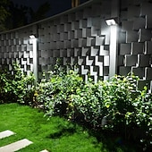 abordables Appliques d'extérieur-Applique murale solaire intelligente d'extérieur avec détecteur de mouvement, étanche IP65, 22 LED, 4 modes d'éclairage, lampe décorative pour jardin, cour, clôture, mur, villa, porche