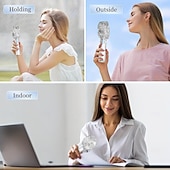 olcso Kézi ventilátorok-hordozható mini kézi ventilátor, átlátszó kialakítású kis ventilátor, állítható, USB-s újratölthető, 3 sebességes, nagy teljesítményű ventilátor stílusos gyerekeknek, lányoknak, nőknek, férfiaknak,