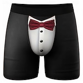 preiswerte Retro Vintage &amp; Ethik-Herren Kostüm Falsches Kragen- und Anzugdesign Dehnbare Boxershorts Badeshorts Boxer-Badeshorts Lustig Lässig Heim Strandurlaub Elastischer Bund Feuchtigkeitsableitend Atmungsaktive Unterwäsche