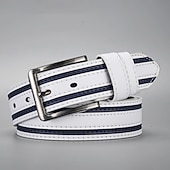 billiga Herrbälten-Herr Bälte Justerbara Läder Legering Streetwear Nutida Fritid Färgblock Blå Svart Dagligen Företag Formell Midjebälte