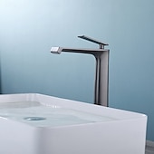 economico Rubinetti per lavandino bagno-Rubinetto per lavabo da bagno - classico rubinetto da bagno monocomando a foro singolo galvanizzato color grigio gomma