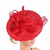 abordables Fascinadores-Fascinators Sinamay Boda Cumpleaños Vintage Estilo lindo Retro Con Pajarita Tul Celada Sombreros