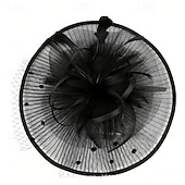 billige Fascinatorer-fascinators Tøy Bryllup Bursdag Elegant søt stil Med Bånd Tyll Hodeplagg Hodeplagg