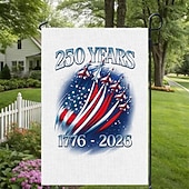  2 τεμάχια σημαία διπλής όψης για την 250ή επέτειο των ΗΠΑ, εξωτερική πατριωτική σημαία κήπου με άγαλμα της ελευθερίας, διακοσμήσεις 4ης Ιουλίου για τον εορτασμό της 250ης επετείου των ΗΠΑ, εμπορεύματα των ΗΠΑ 250, αναμνηστικά 1776-2026