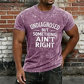  Herr vintage blå t-shirt med syratvätt "odiagnostiserad men något stämmer inte" rolig sarkastisk grafisk t-shirt mineraltvätt sliten retro 90-talsskjorta s-4xl