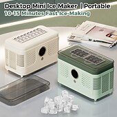 baratos eletrodomésticos-Máquina de gelo de mesa mini, máquina de gelo portátil para bancada, ideal para casa, escritório e trailers, produz gelo rapidamente em 10 a 15 minutos, máquina de gelo compacta com capacidade para