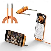 Χαμηλού Κόστους Καλώδια κινητού τηλεφώνου-Καλώδιο φόρτισης υψηλής ισχύος 240w τύπου C με βάση στήριξης, σχεδιασμός 2 σε 1 για φόρτιση &amp;Προβολή hands-free, γρήγορη μεταφορά 480mbps, υλικό υγρής σιλικόνης, κέλυφος από κράμα ψευδαργύρου,