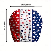 abordables 250º Aniversario-2 fundas para reposacabezas de coche con diseño de bandera estadounidense, con estampado de estrellas y rayas rojas, blancas y azules, ajuste universal, fácil de limpiar, suave y cómoda, ideal para
