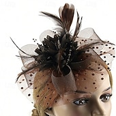 cheap Fascinators-Fascinators Feathers Wedding Birthday Elegant Vintage Cute With Feather Headpiece Headwear