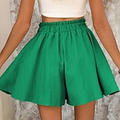 cheap Hot Shorts-Women's Shorts Summer Shorts Beach Shorts Casual Shorts Vacation Fashion Basic Short Mid Waist Drawstring Elastic Waist Wide Leg Comfort Quick Dry Soft Micro-elastic Streetwear Beach Holiday Pink