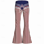  250e jubileum VS Retro vintage Jaren '70 Broeken Bell Bottom broek Hippie Schijf Hoge taille Kostuum Dames Maskerade 4 juli Feest Independence Day Volwassenen Broeken