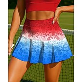 economico Gonne e Skorts da Donna-250° anniversario dell'America Giornata dell'indipendenza Per donna Paisley Sfumatura Bandiera Nazionale Gonne da tennis Senza Maniche Patchwork Tasca 2 in 1 UPF50+ Resistente ai Raggi UV Multistrato