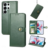 cheap 2026 Samsung Galaxy S26 Series-Phone Case For Samsung Galaxy S26 S26 Plus S26 Ultra Wallet Case Flip Cover with Wrist Strap Kickstand Retro TPU PU Leather