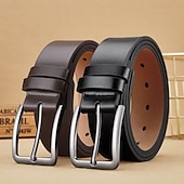 billige Belter til herrer-Herre Belte Automatisk spenne Chrome PU Gatemote Moderne Klassisk Fritid عادي Svart Brun Daglig Virksomhet Formell Bredt belte