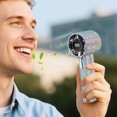 levne Větráky-ruční ventilátor s kamínky, přenosný ventilátor, ruční osobní chladicí zařízení, cool gadgety, LED displej, dobíjecí, pro dovolenou, turistiku, muže, ženy, cestování, venkovní, kempování