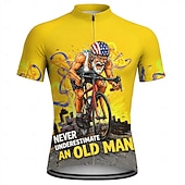 economico Maglie da uomo-Da uomo Maglia da Ciclismo Maglia da downhill Non sottovalutare mai un vecchio con una bicicletta Manica Corta Bicicletta Maglia Maglietta con 3 tasche posteriori Resistente ai Raggi UV Asciugatura