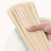 baratos Grills &amp; Outdoor Cooking-Conjunto de 500 espetos descartáveis de bambu com 3 mm de espessura para churrasco, ideais para uso doméstico, piqueniques e churrascos ao ar livre. Perfeitos para frango, espetinhos fritos, linguiças