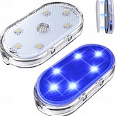 baratos Luzes decorativas-Conjunto de 1 conjunto de luzes LED internas sem fio para carro, luzes coloridas para interior de carro com 6 LEDs brilhantes, luz noturna LED interna portátil recarregável via USB para decoração de carro.