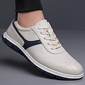 abordables Zapatillas Informales-Zapatillas casuales de piel sintética para hombre: zapatos ligeros y cómodos para caminar, viajes, salidas diarias y ropa de calle informal.