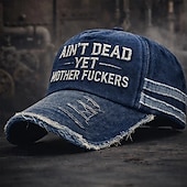 economico I regali-Cappellino da baseball ricamato "Ain't Dead Yet" per uomo e donna, cappellino vintage regolabile effetto invecchiato "Ain't Dead Yet Mother F*ckers", cappellino divertente e umoristico da papà,