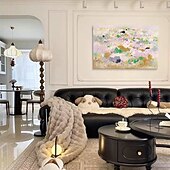 cheap Landscape Paintings-Handmade Oil Painting Canvas Wall Art Decoration Abstract for Home Living Room Dining Bedroom Decor Rolled Frameless Unstretched Painting/Stretched Frame Hanging Painting