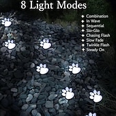 お買い得  地上のライト-かわいいソーラー足跡ライト4個パック、防水屋外ガーデンライト、庭、パティオ、花壇、芝生の装飾用のLED動物ヤードライト