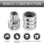billige Vanning og irrigasjon-Hurtigkoblingssett for hageslange i rustfritt stål, 3/4 tommers rustfritt stål, hurtigkobling, utendørs vanning, vanning, sprinkleranlegg, slangeadapter, hage
