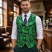  Rugido 20s 1920s Retro Antiguo Chaleco Caballero Gángster Cachemir Jacquard Disfraz Hombre Disfraz de carnaval Carnaval Fiesta de Cóctel Fiesta temática Despedida de Soltera Adulto Chalecos