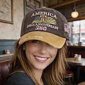  unisex 250./függetlenségi kalap, hordozható, lélegző, mindennapi, kültéri, utcai hímzés, zászlós