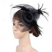 cheap Fascinators-Fascinators Polyester Wedding Birthday Vintage Cute Retro With Feather Headpiece Headwear