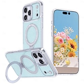 abordables Carcasas iPhone-teléfono Funda Para iPhone 17 Air 17 Pro Max iPhone 17e 16 15 14 Pro Max Plus 16e 13 Pro Max Funda Trasera adsorción magnética con Soporte Traslúcido Soporte de carga inalámbrica TPU Acrílico