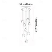 billige Krystallkroner-lange lysekroner for høyt tak, moderne krystallkuler pendellampe, globe regndråpelampe, hengende lysarmaturer til spiraltrapp, foaje, entrywa